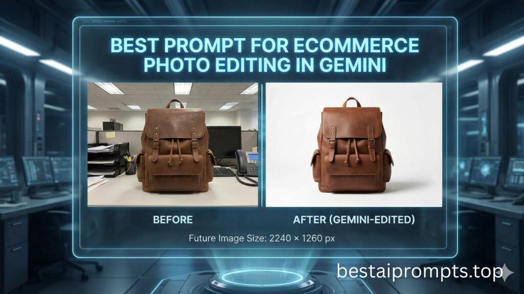 best prompt for ecommerce photo editing in gemini