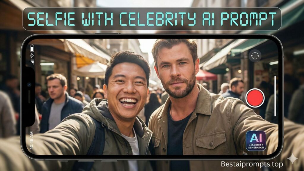 selfie with celebrity AI prompt